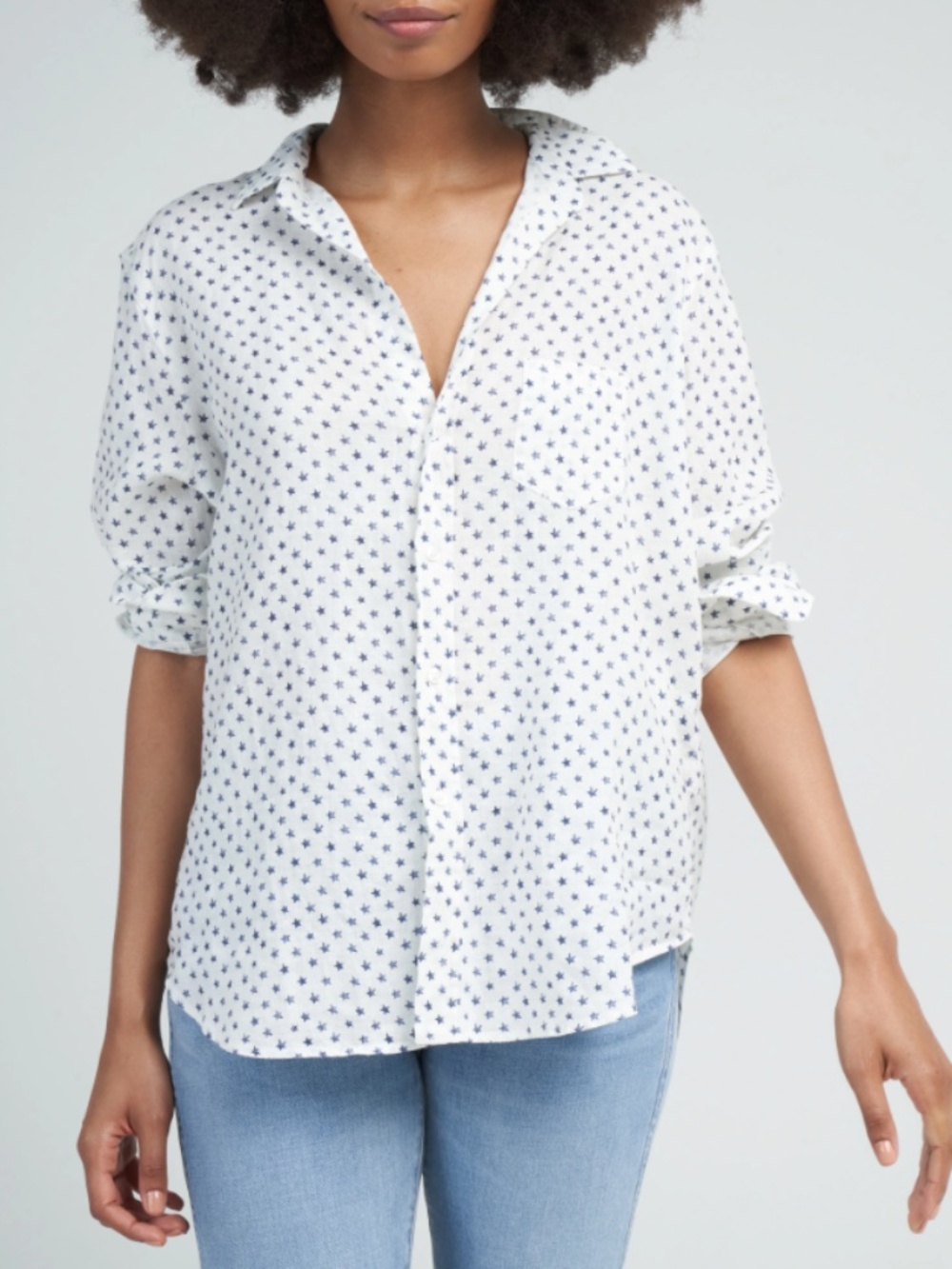 100% cotton Frank & Eileen, Eileen style White Star Dot-Print Button-Up Shirt